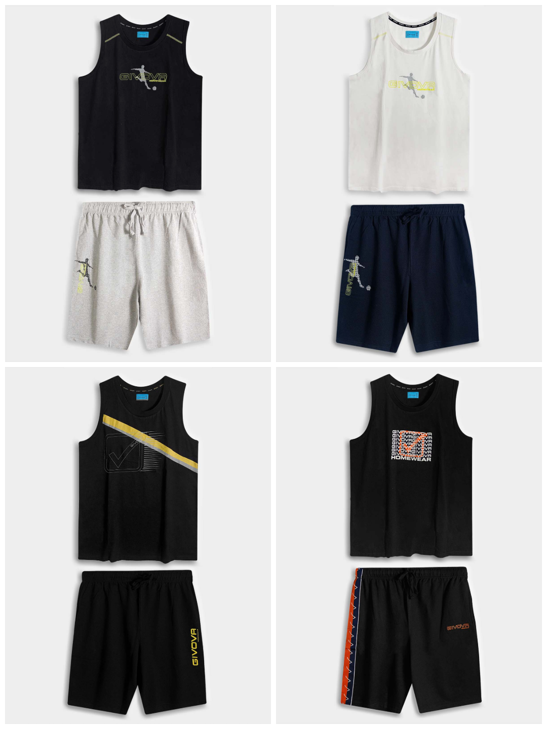 Mens Sleeveless Shorty Set