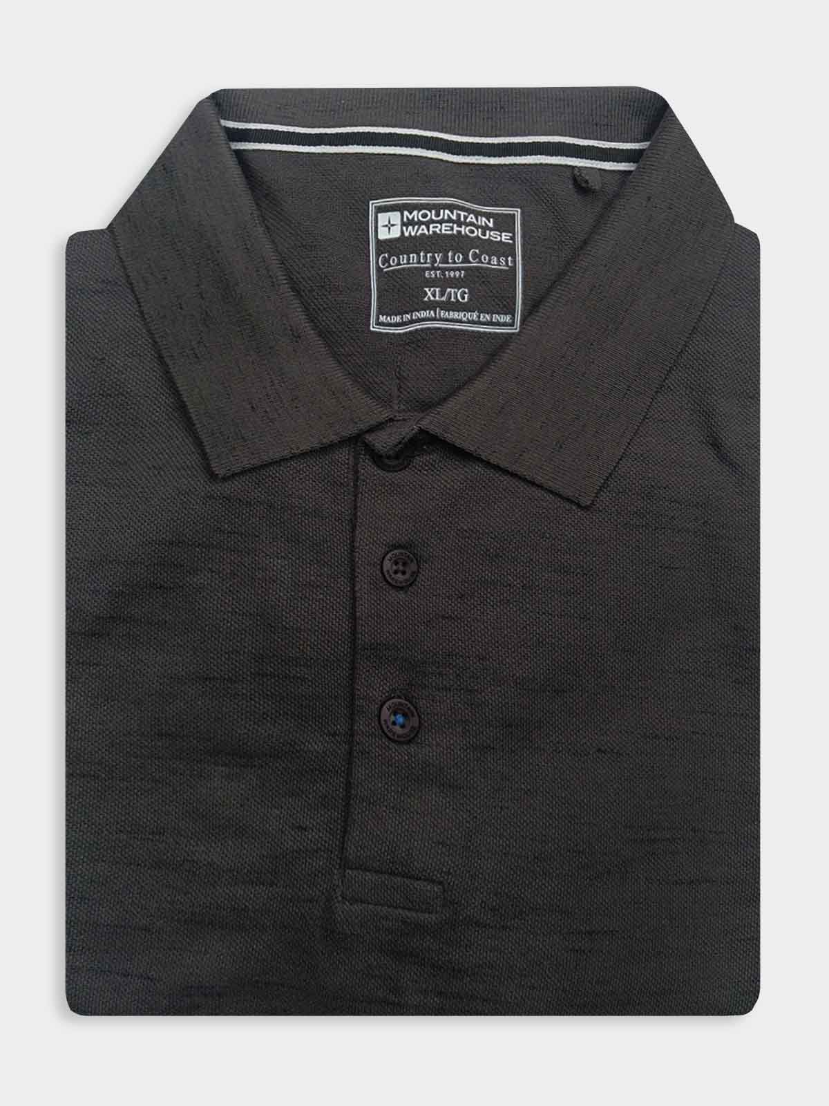 Mens Slub Textured Grey Polo Shirt