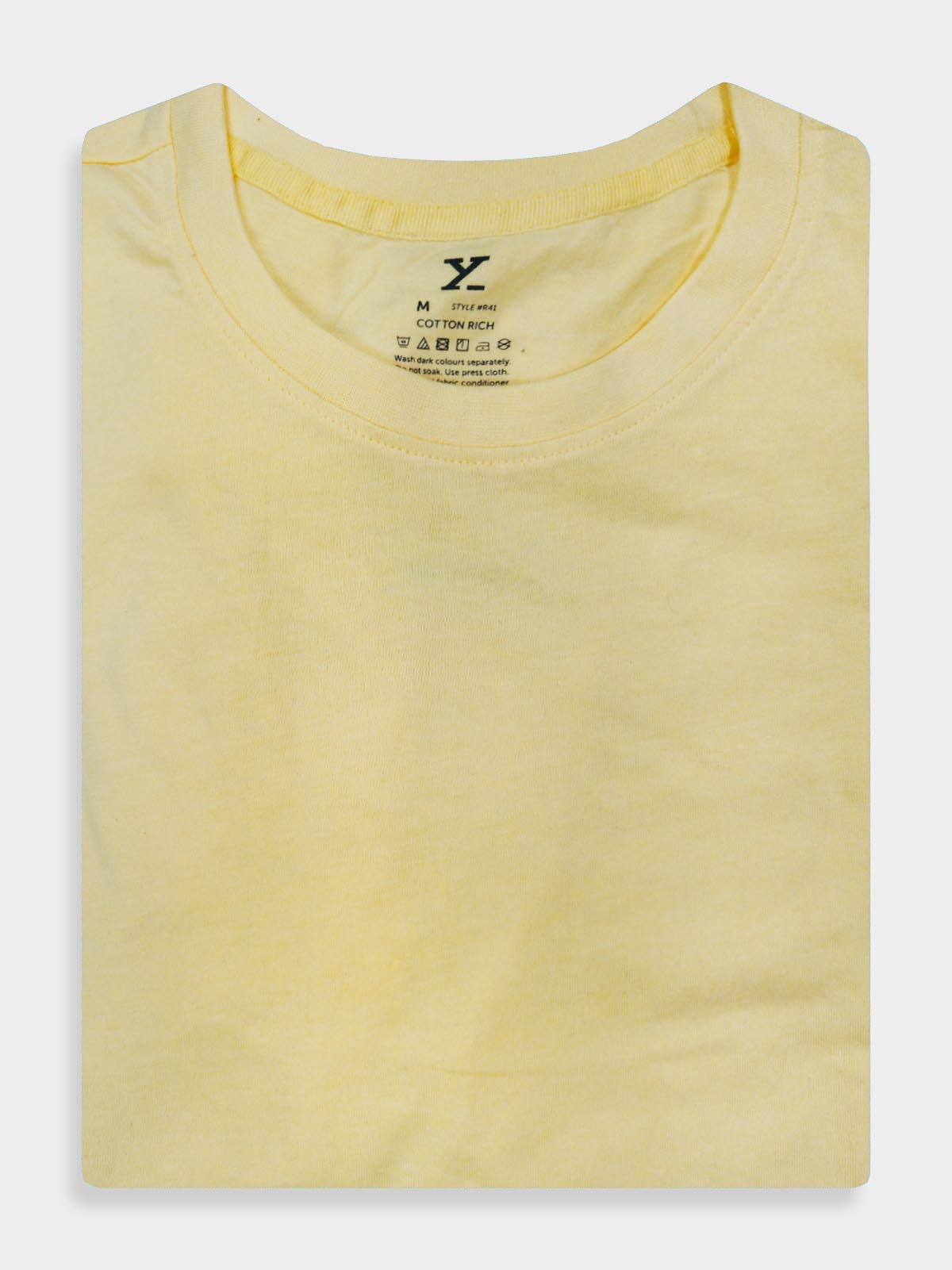 Mens Crew Neck Yellow T-Shirt