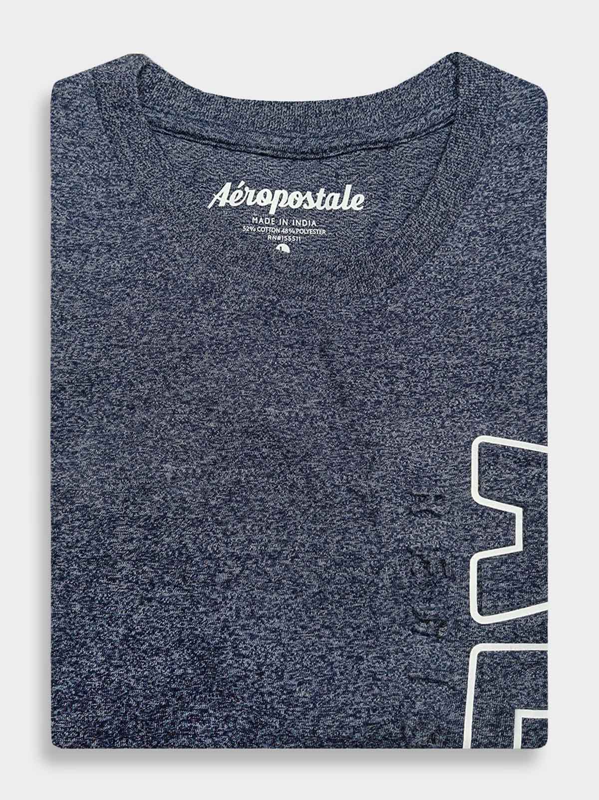 Mens Embossed Navy T-Shirt