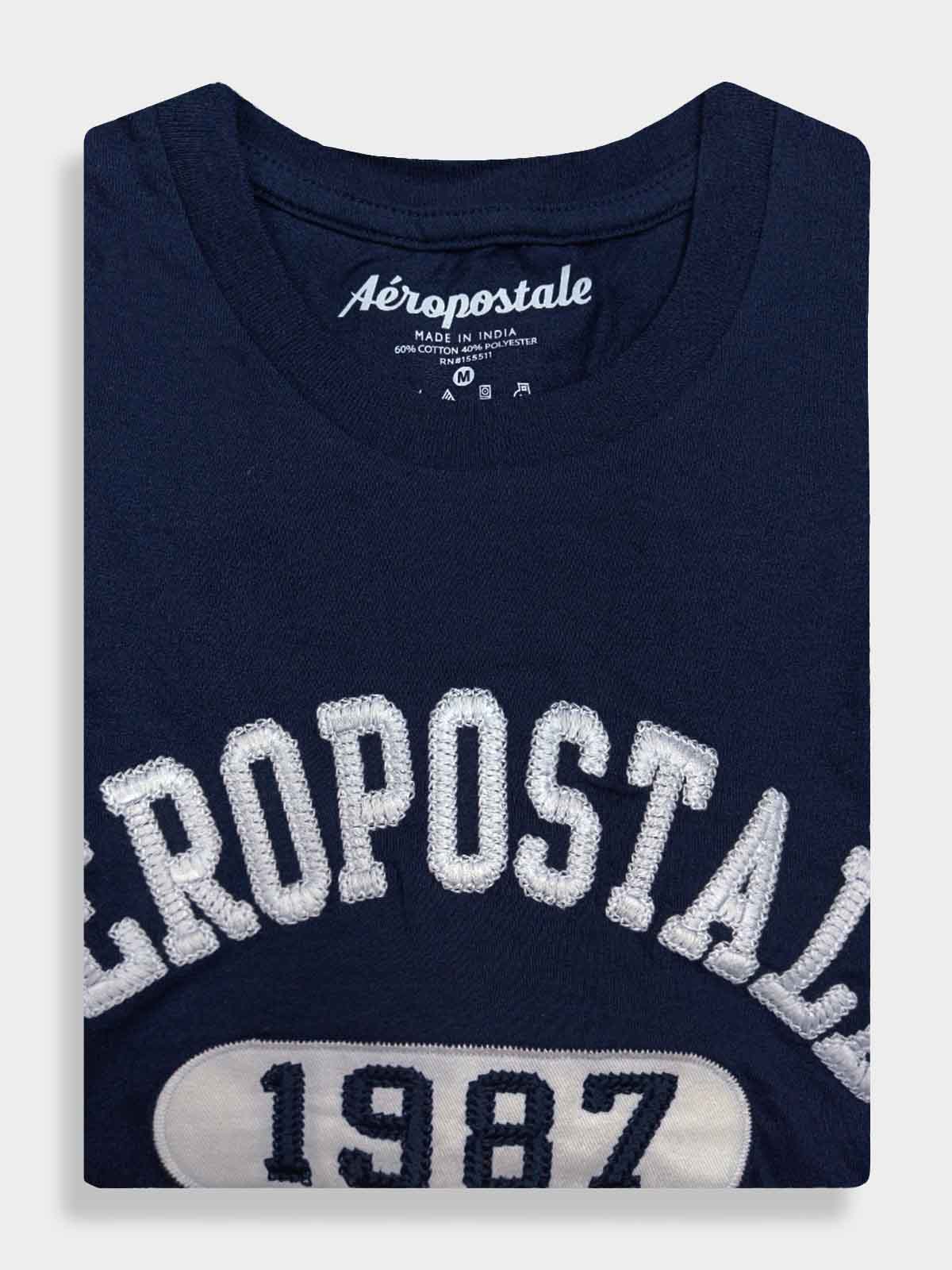 Mens Applique Navy T-Shirt