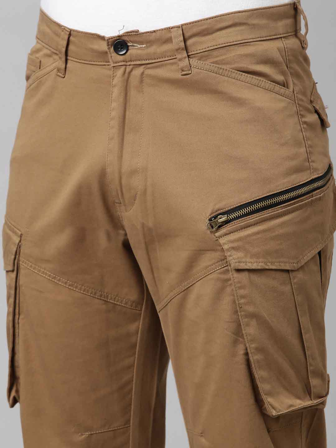 Mens Woven Brown Cargo Pant