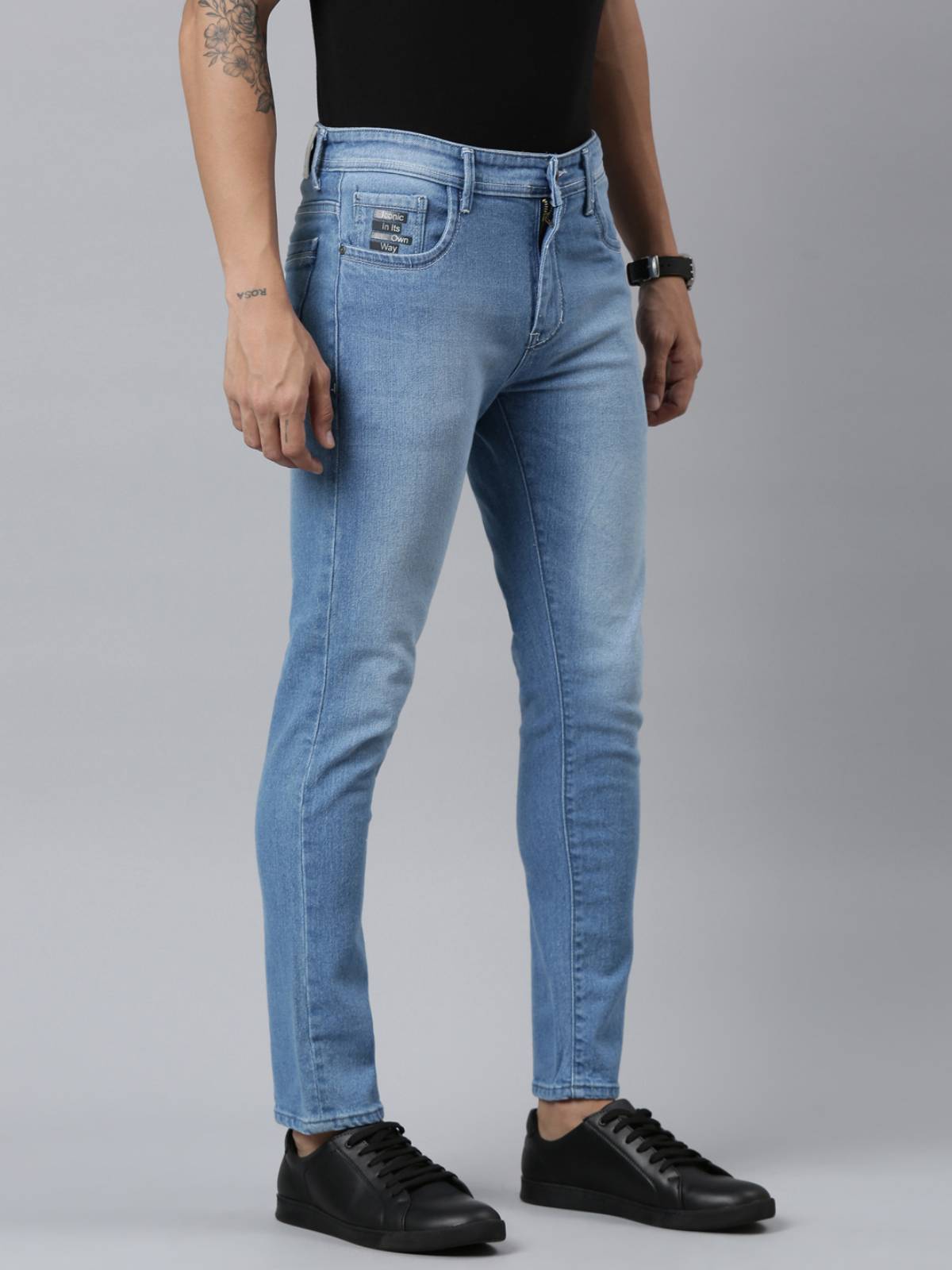 Mens Slim Fit Blue Jeans