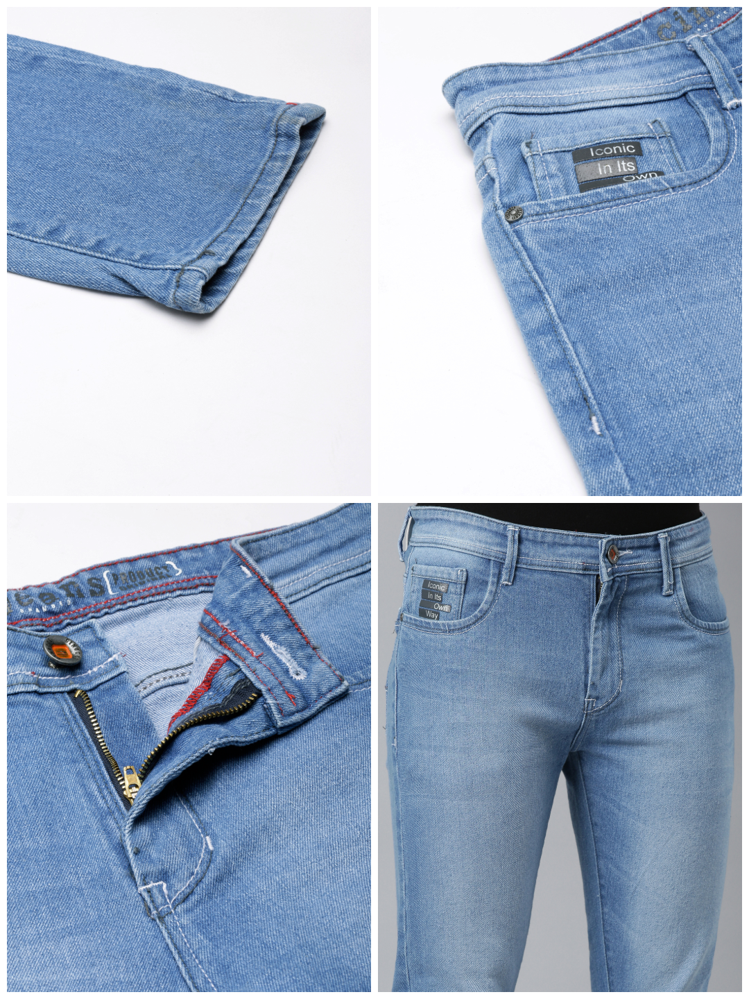 Mens Slim Fit Blue Jeans