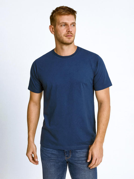 Mens Crew Neck Navy T-Shirt