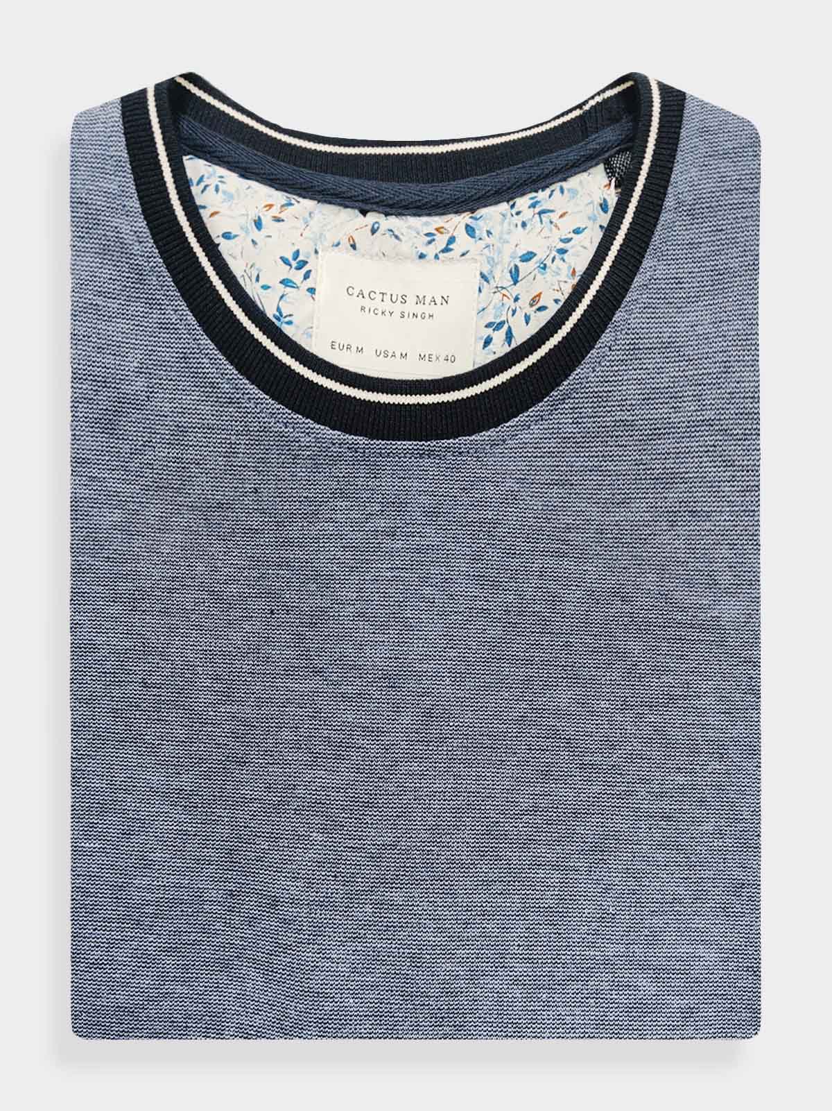 Mens Navy Grindled T-Shirt
