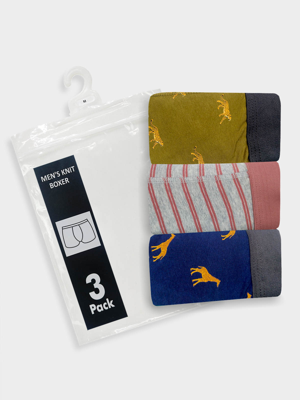 Mens 3 Pack Stretch Boxer Shorts