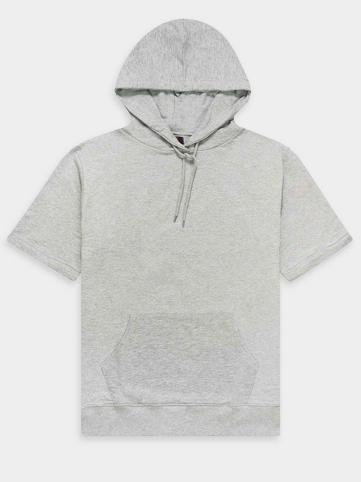 Mens French Terry Hooded Grey Sweatshirt