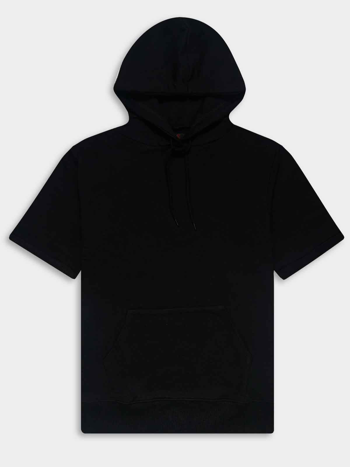 Mens French Terry Hooded Black Sweatshirt
