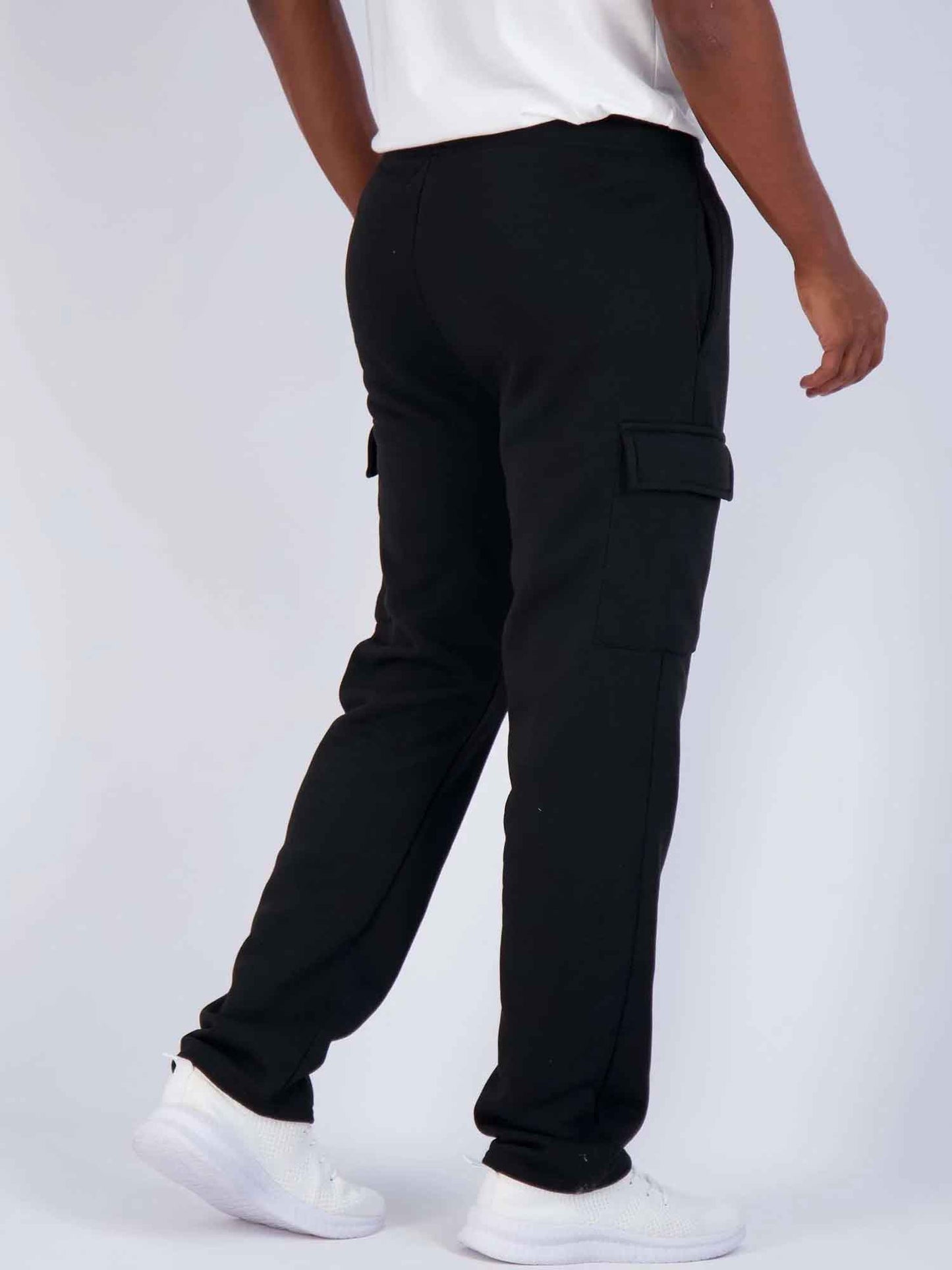 Mens Black Cargo Joggers