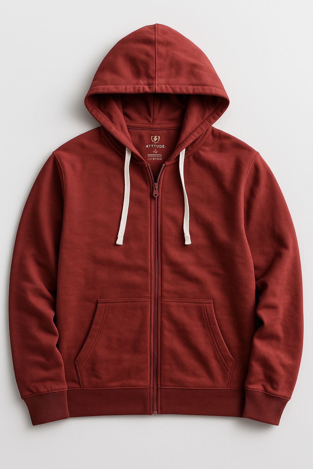 Mens Hooded Full Zipper Brick Sweatshirt