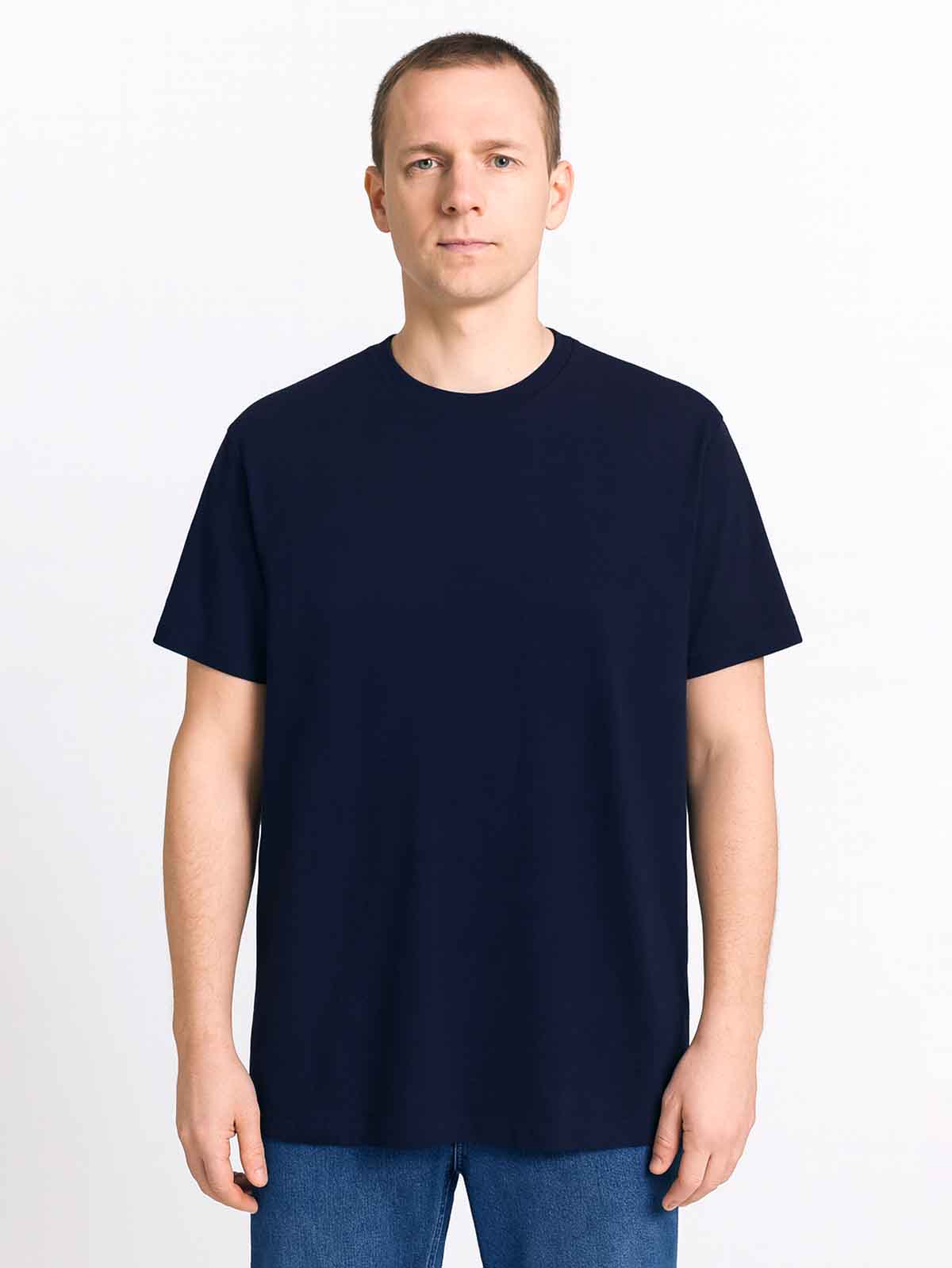 Mens Crew Neck Navy T-Shirt