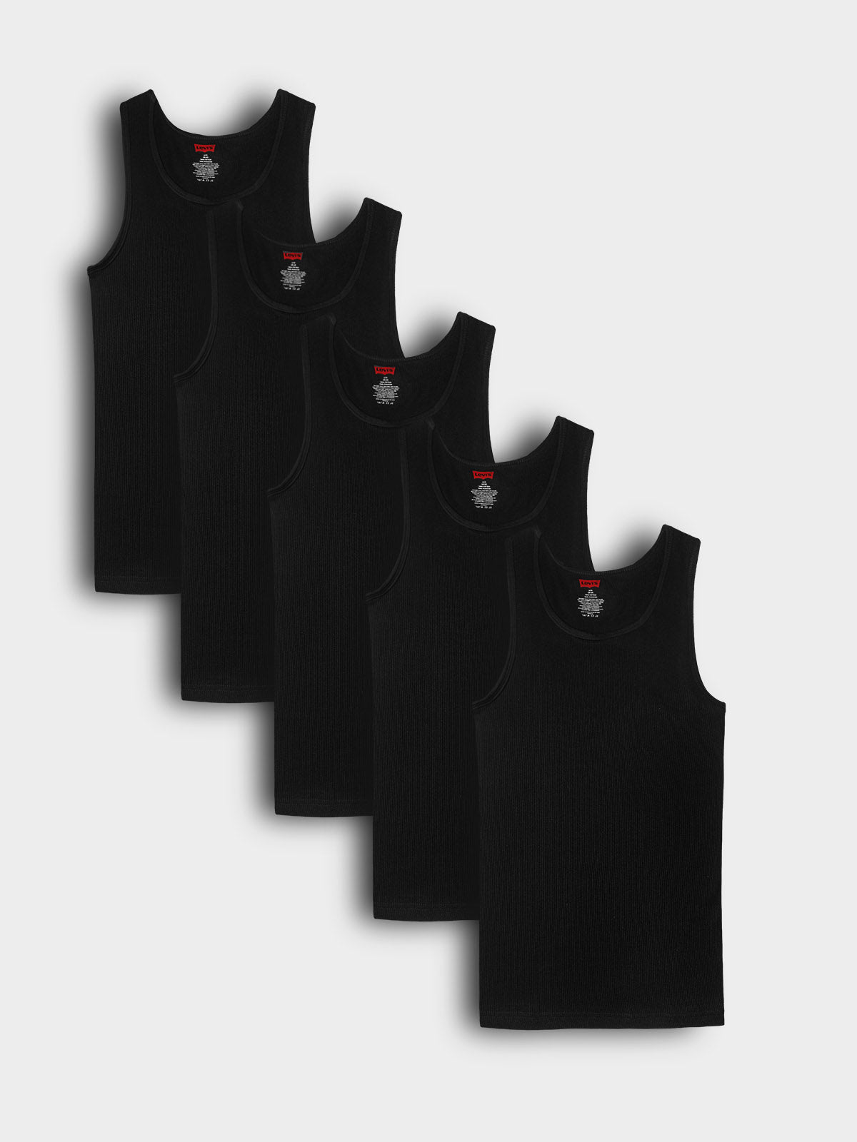 Mens 5 pack A-Shirts Black