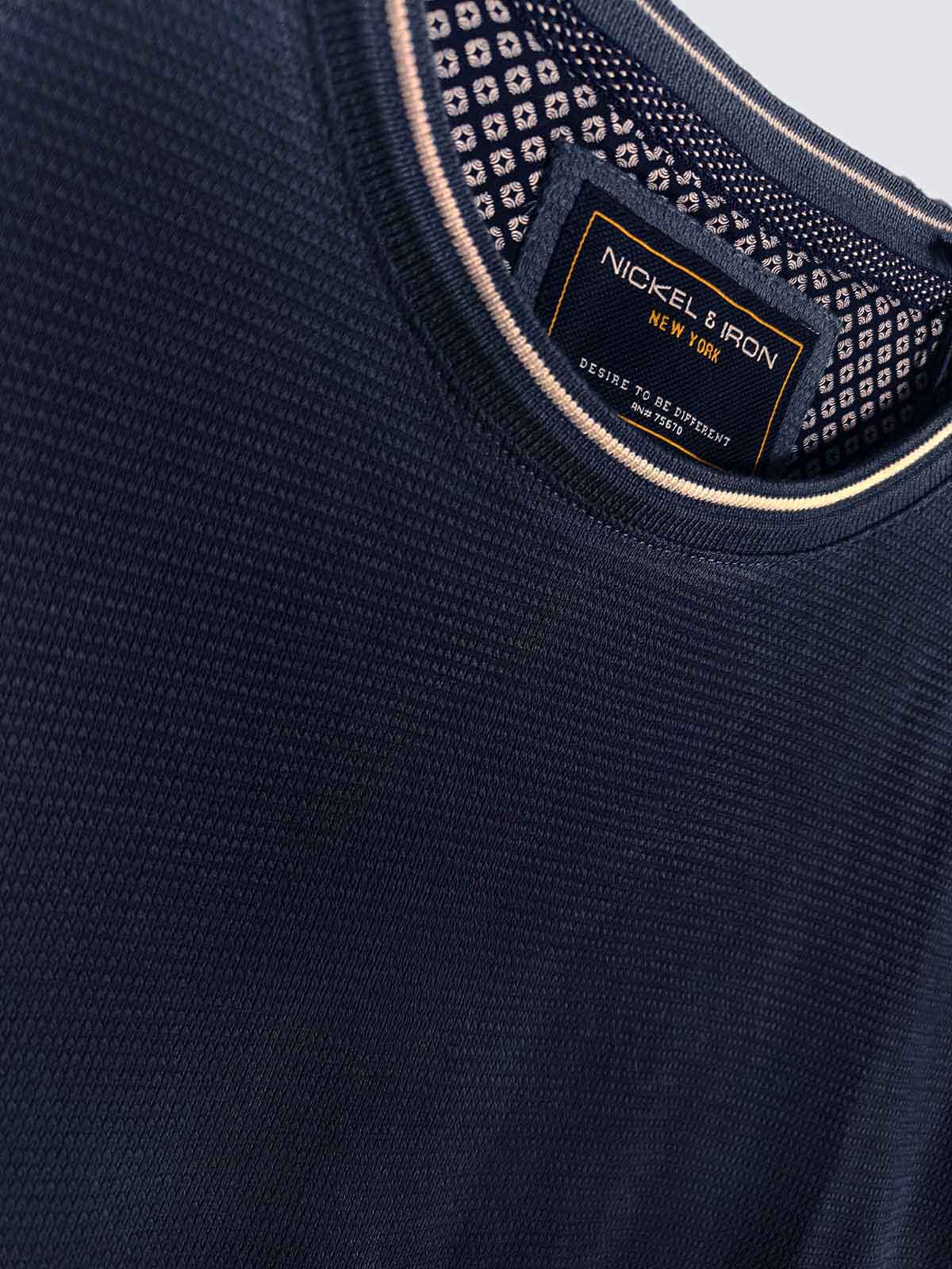 Mens Crew Neck Jacquard T-Shirt