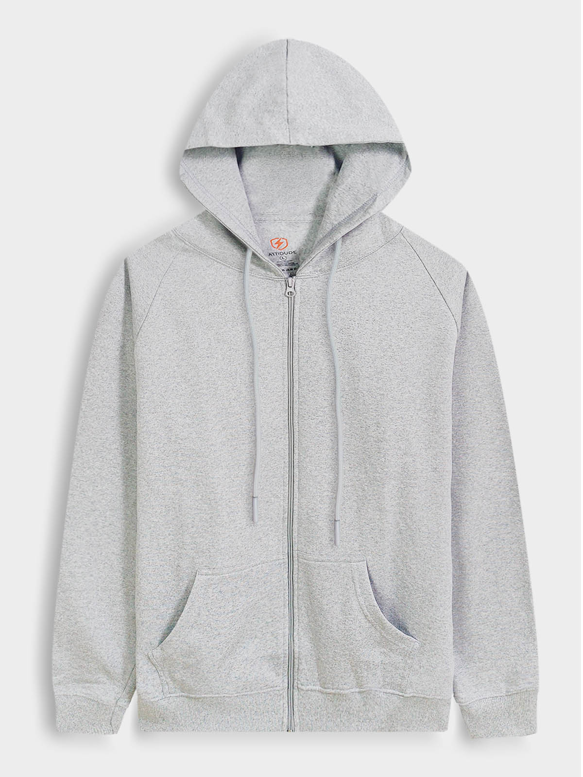 Mens Hooded Full Zipper Melange Sweatshirt