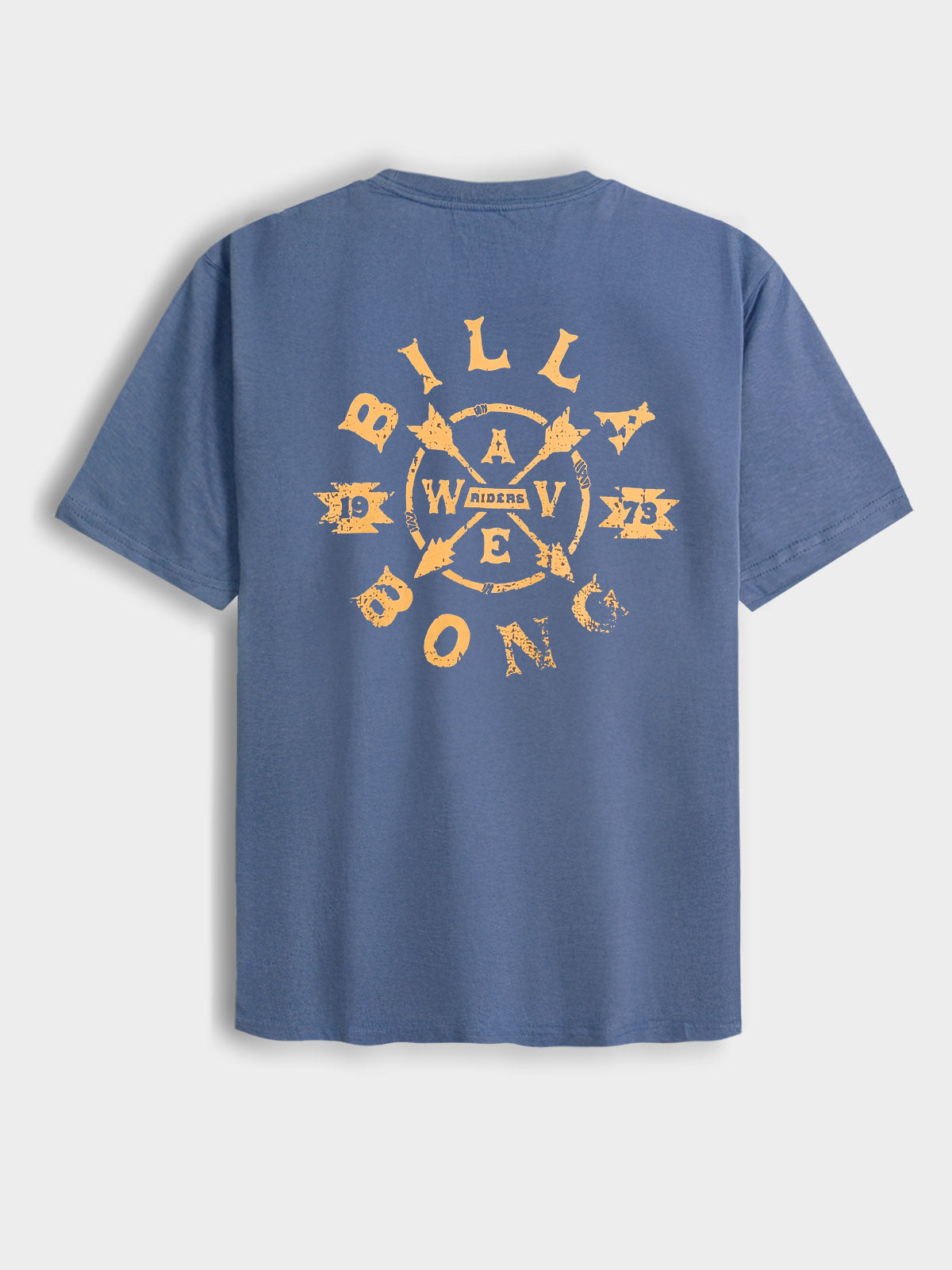 Mens Printed Steel Blue T-Shirt