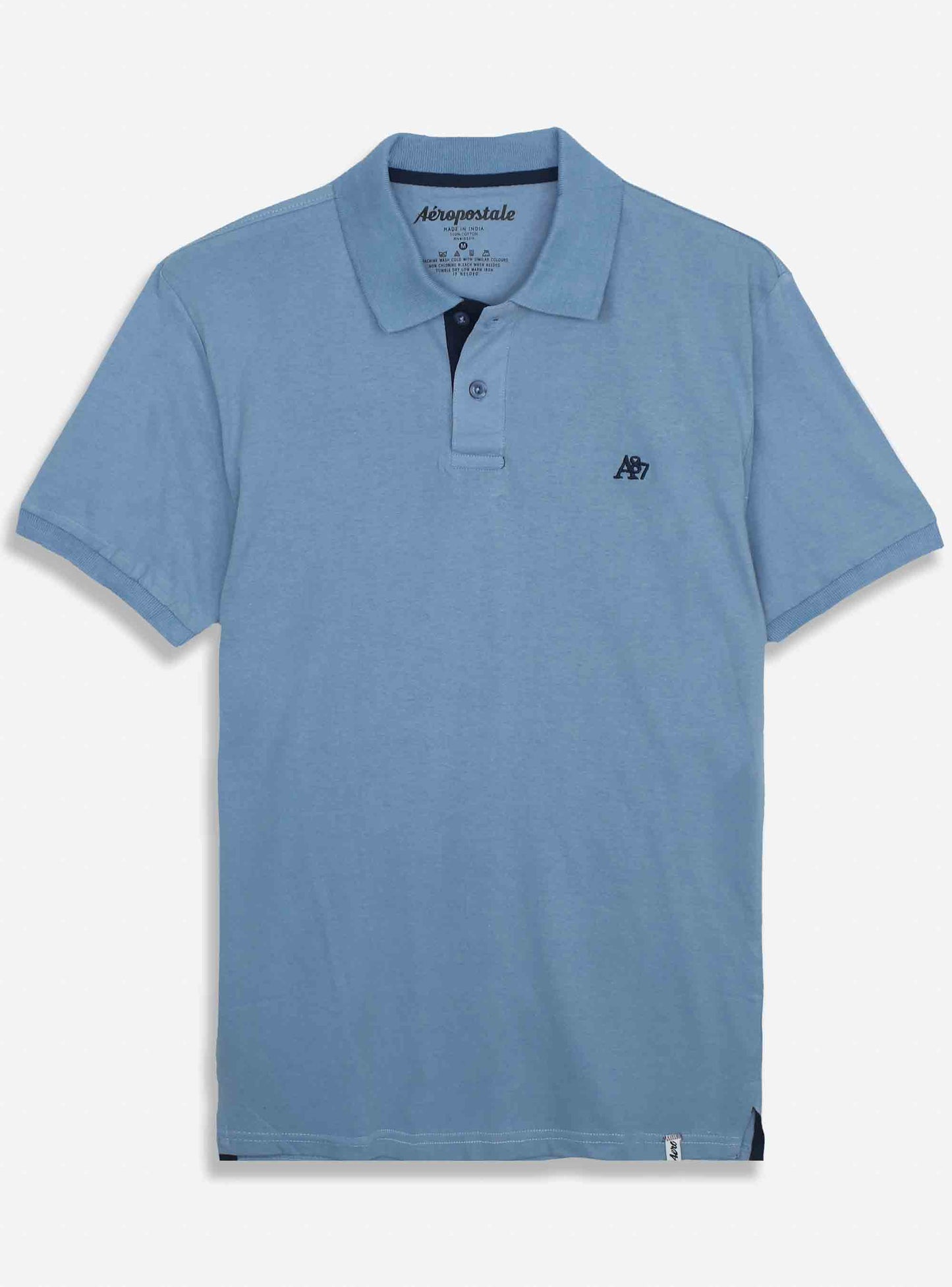 Mens Collar T Shirt Blue