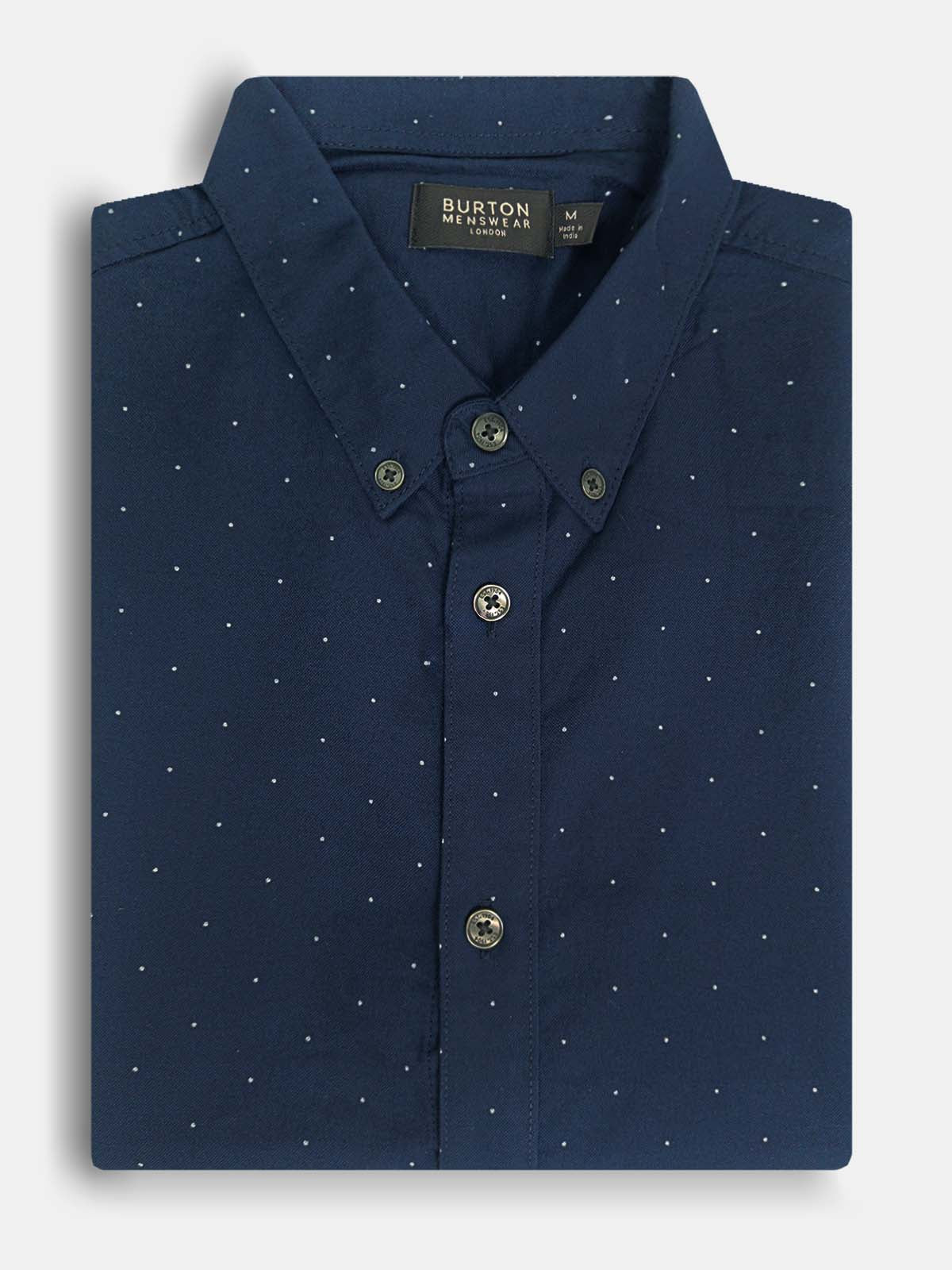 Mens Woven Navy AOP Shirt