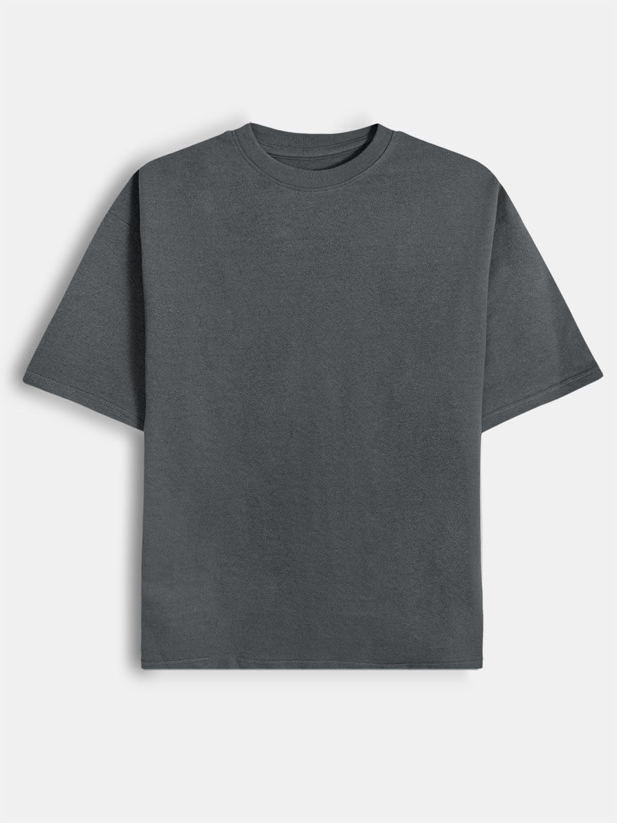 Mens French Terry Oversized Fit T-Shirt Steel Grey