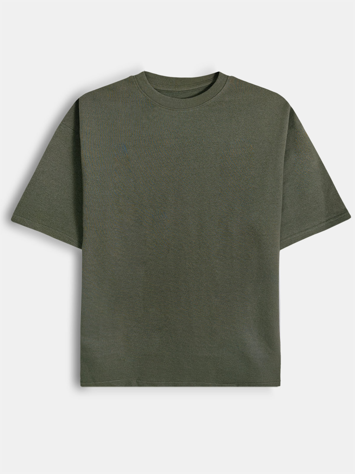Mens French Terry Oversized Fit T-Shirt Olive