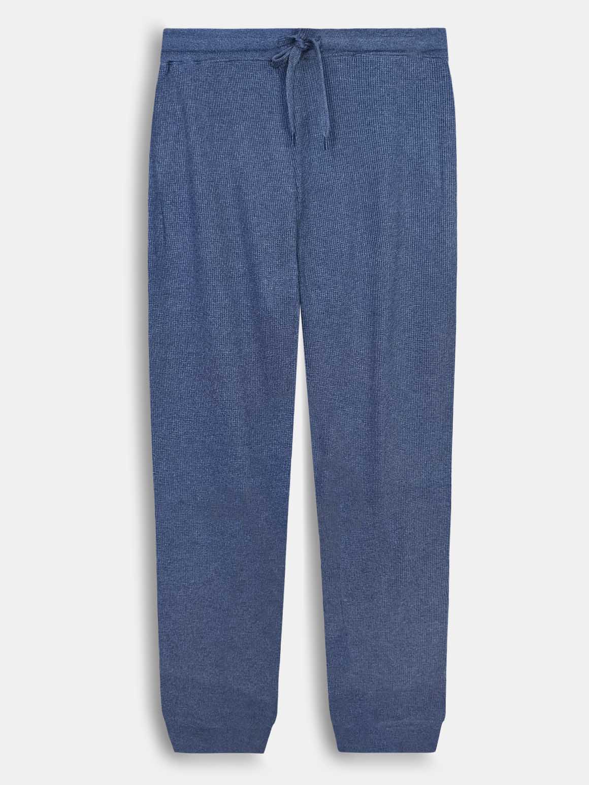 Mens Waffle Navy Pyjama Set