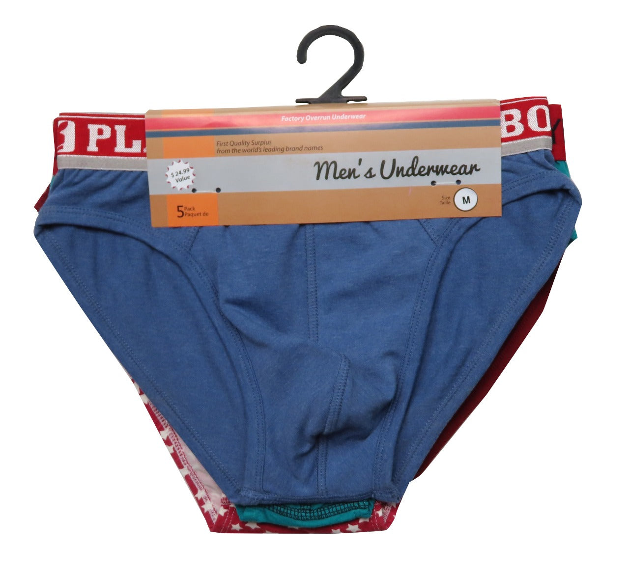 Mens 5 pcs Pack Outer Elastic Briefs