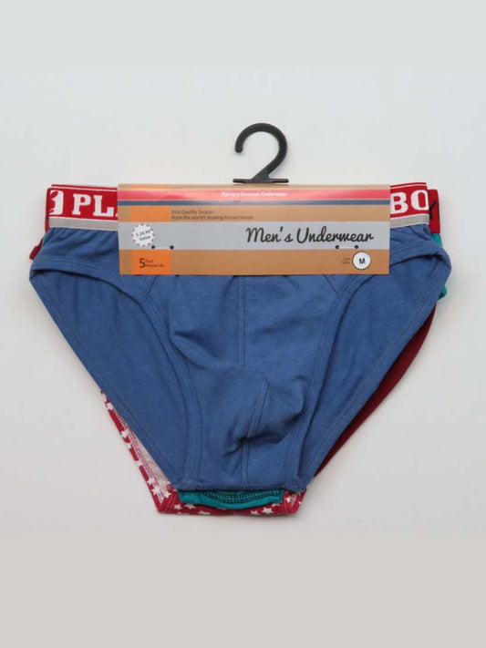 Mens 5 pcs Pack Outer Elastic Briefs