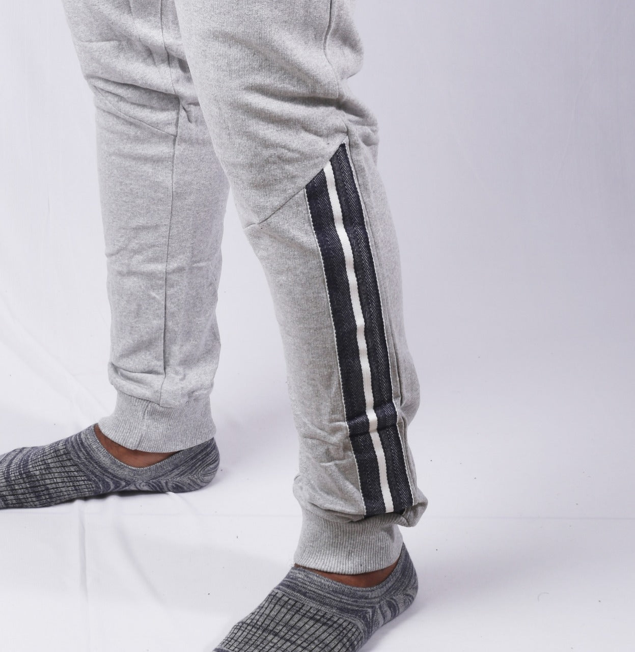 Mens French Terry Joggers Twill Tape Trim