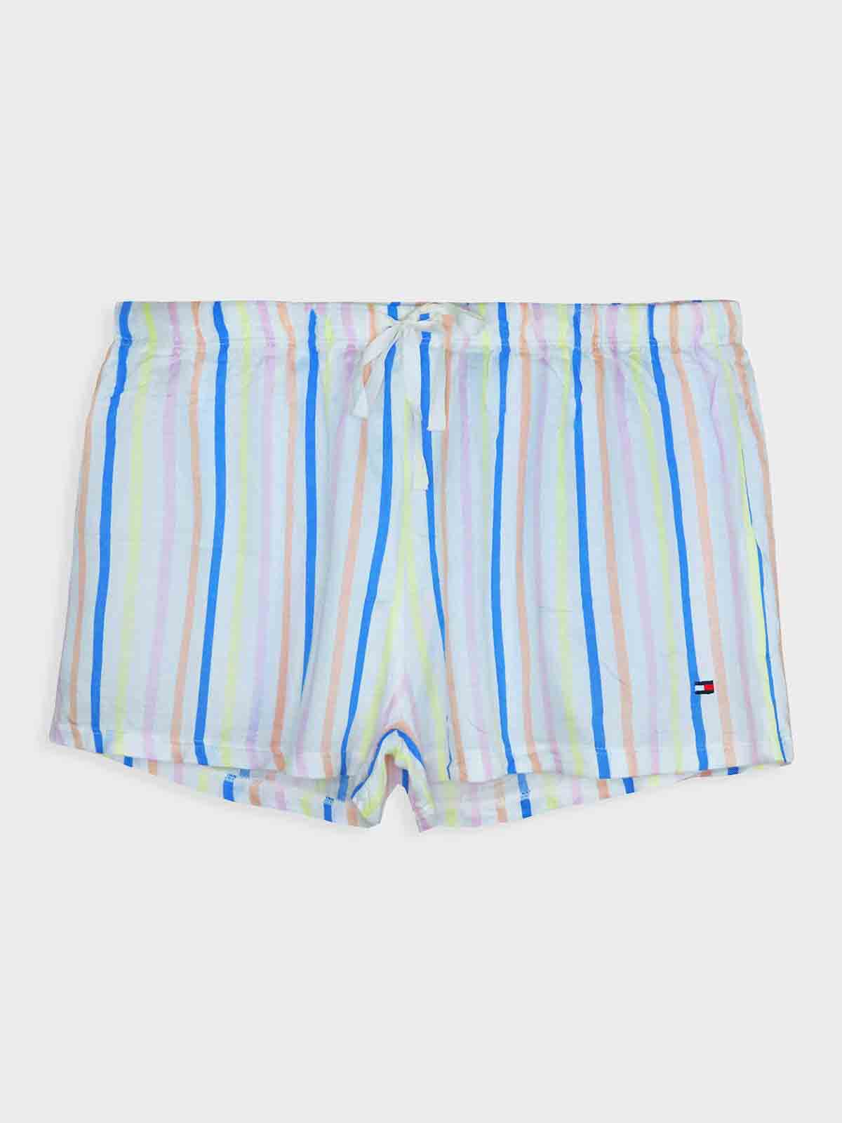 Ladies Striped Woven Shorts Mixed