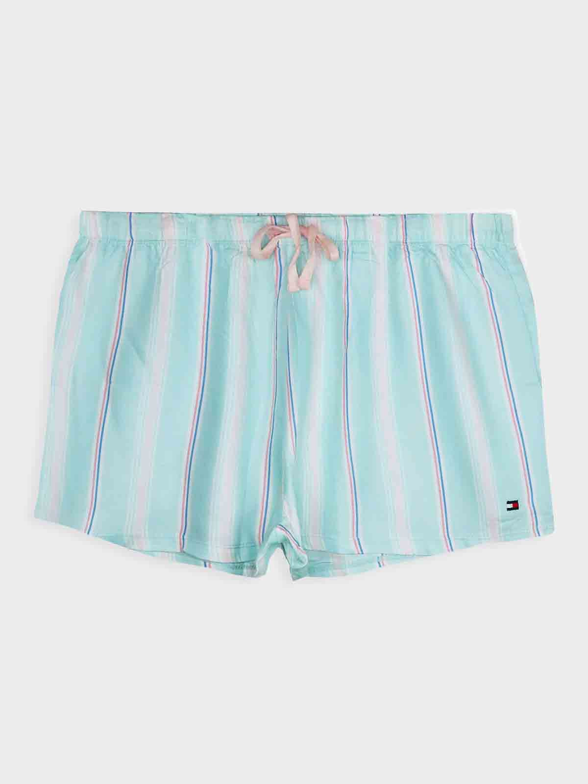 Ladies Striped Woven Shorts Mixed
