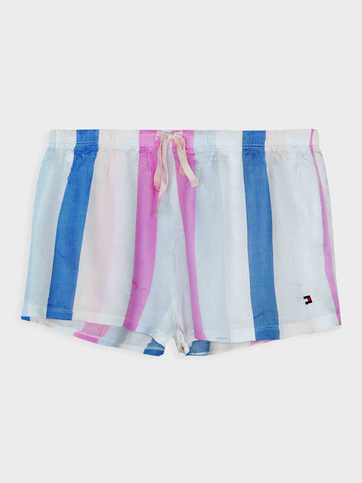 Ladies Striped Woven Shorts Mixed