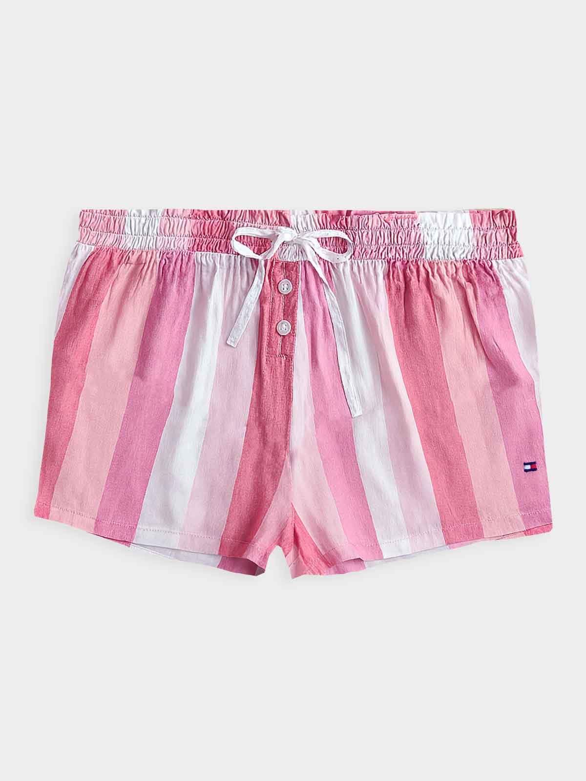 Ladies Striped Woven Shorts Mixed