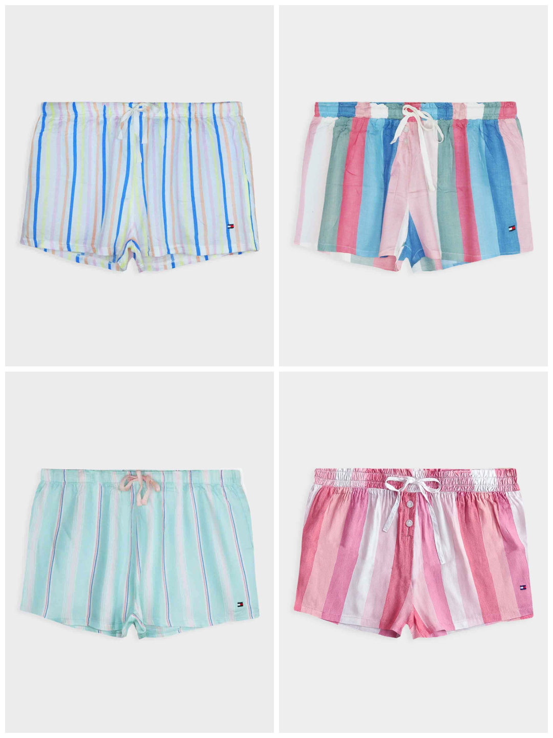 Ladies Striped Woven Shorts Mixed
