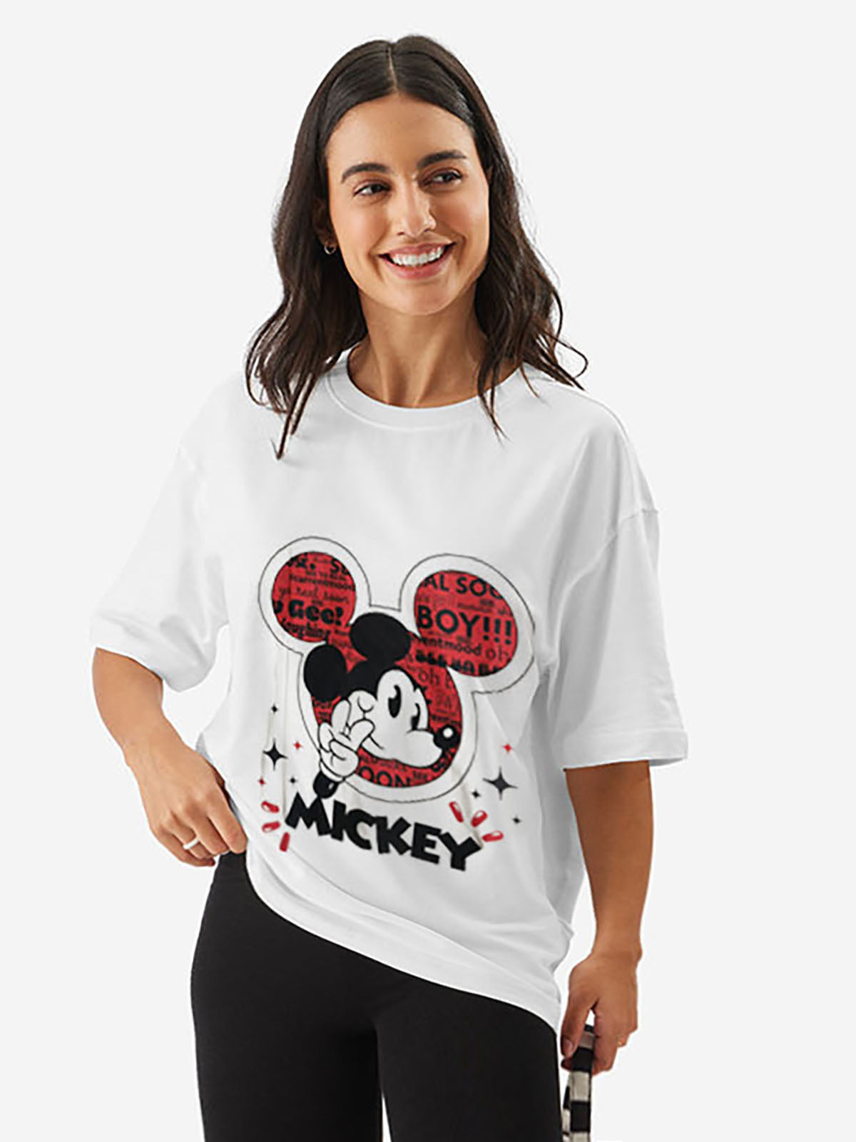 Ladies Printed White T-Shirt