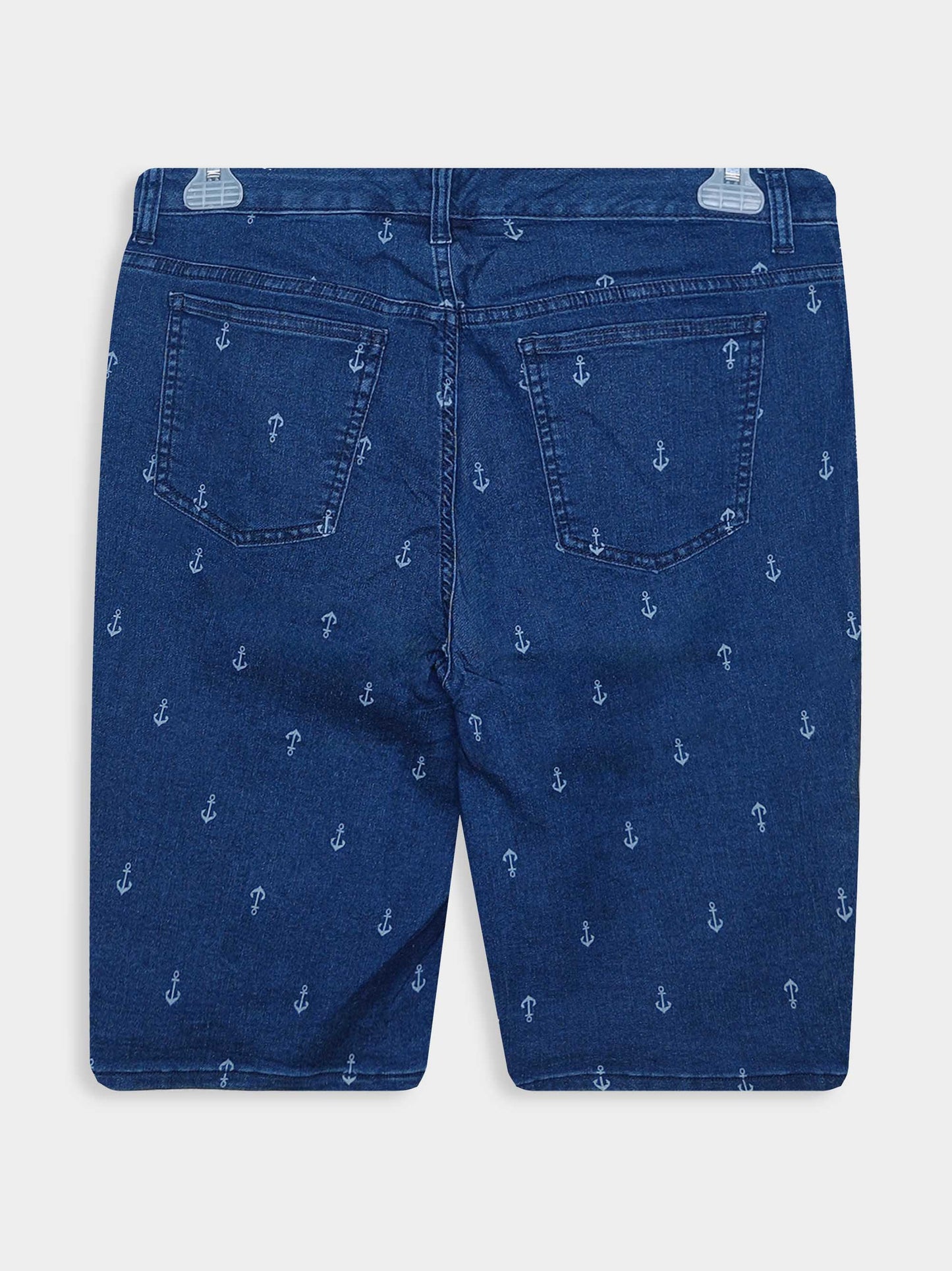 Ladies Oversize Printed Denim Shorts