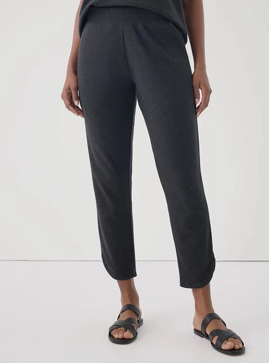 Ladies Knit Tulip Hem Charcoal Pant (Inner Elastic Waist)