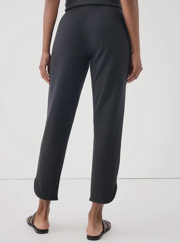 Ladies Knit Tulip Hem Charcoal Pant (Inner Elastic Waist)