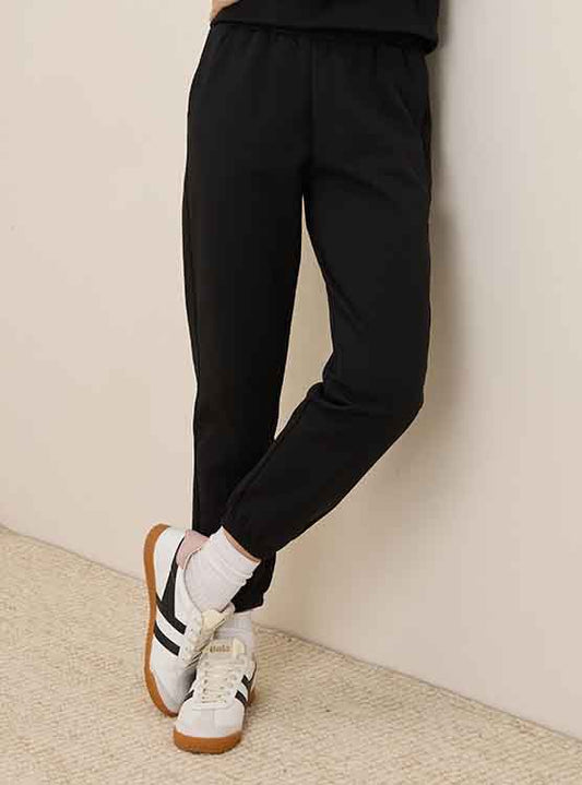 Ladies French Terry Black Jogger
