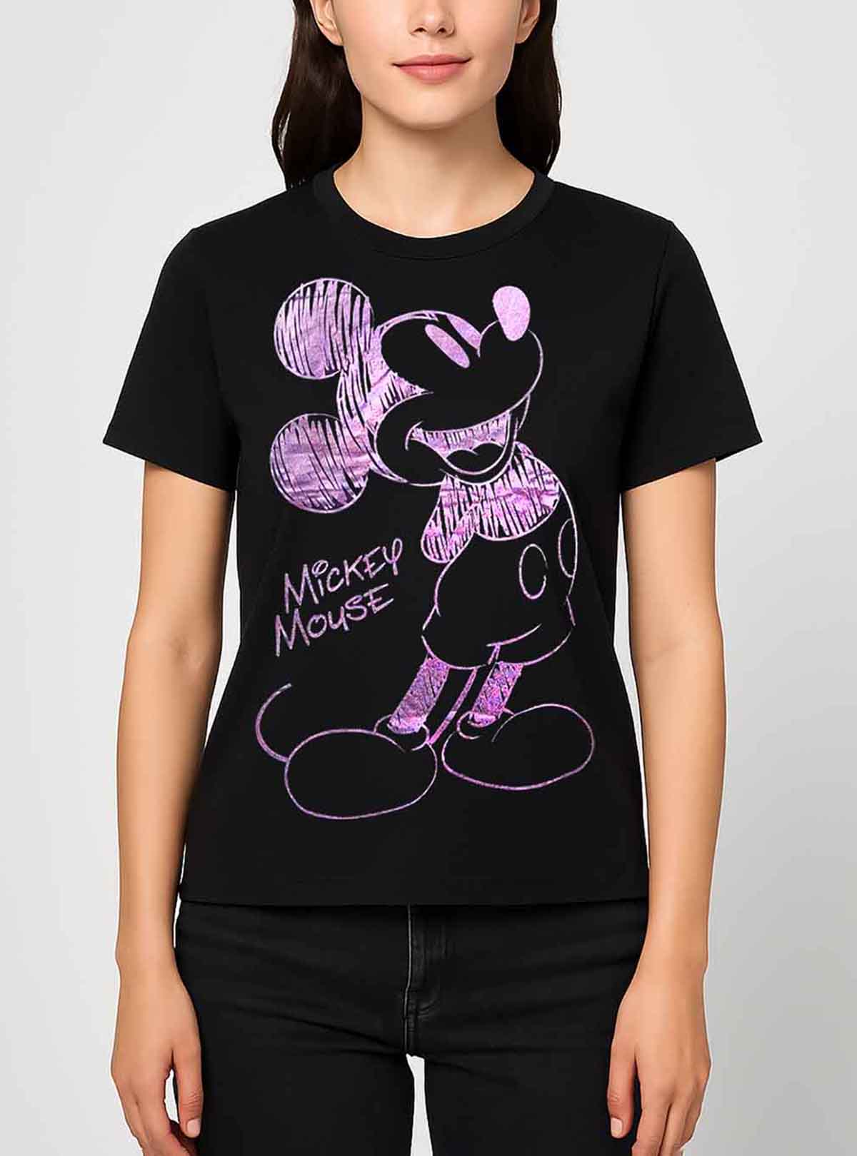 Ladies Foil Printed T-Shirt