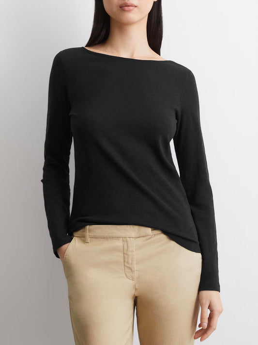 Ladies Slub Knit Long Sleeve T-Shirt