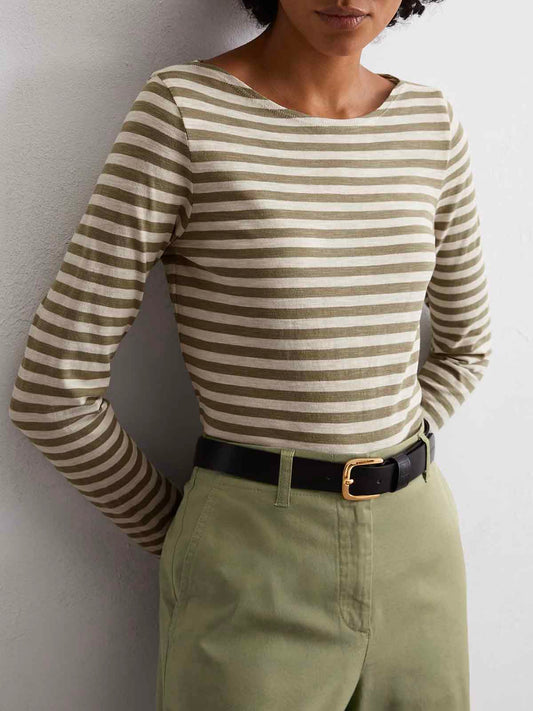 Ladies Striped Long Sleeve Top