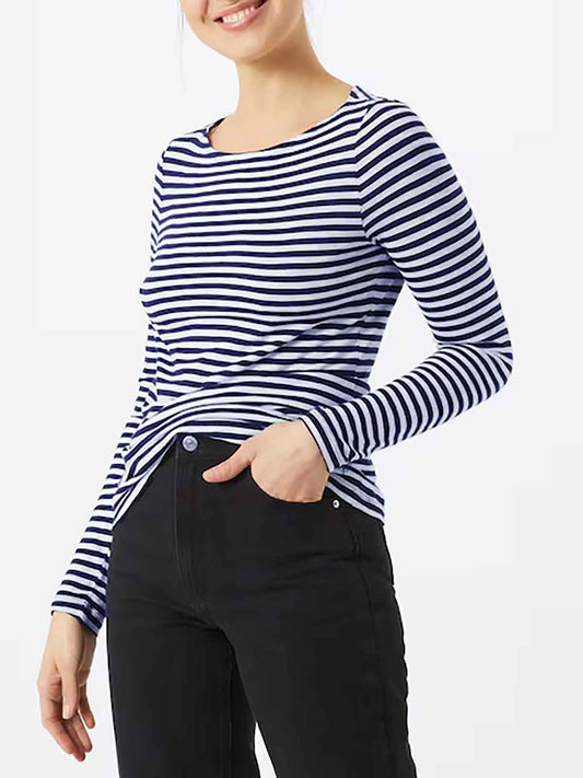 Ladies Striped Long Sleeve Top