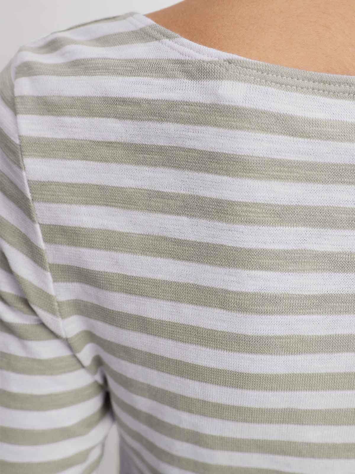 Ladies Striped Boat Neck T-Shirt