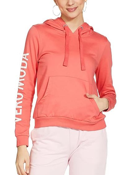 Ladies Fleece Pullover Coral Sweatshirt