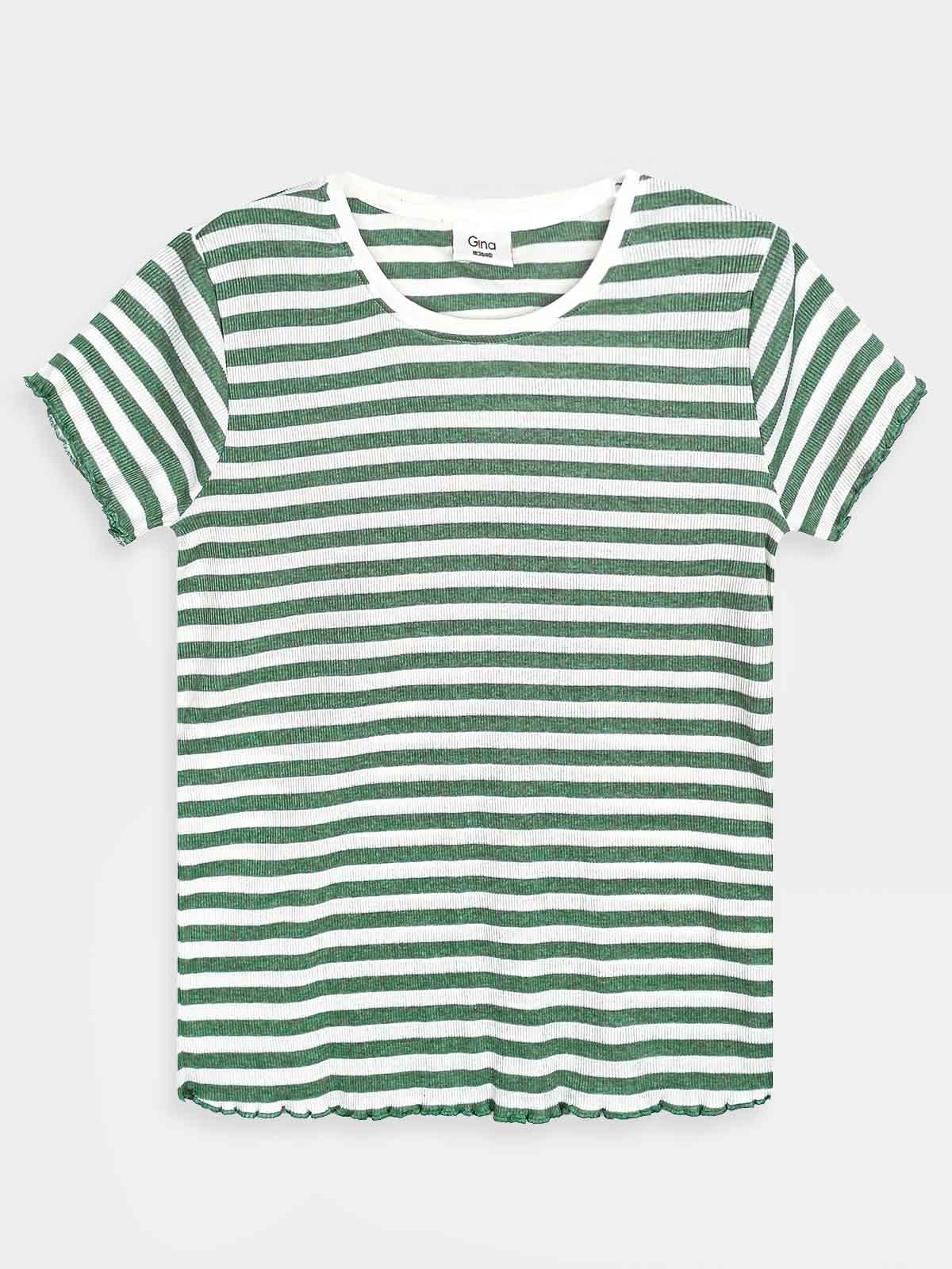 Ladies Green Striped Top