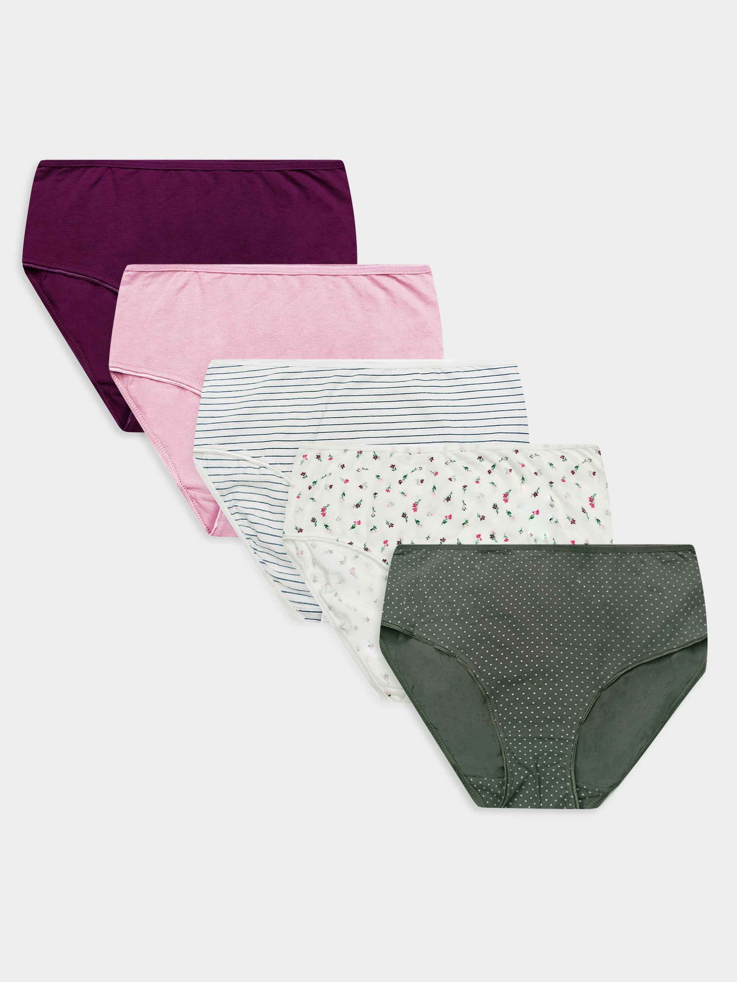 Ladies 5 Pack Stretch Bikini Briefs