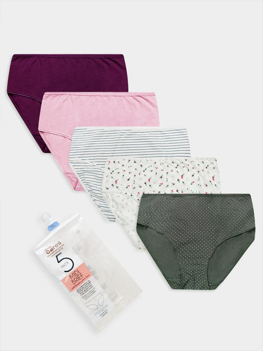 Ladies 5 Pack Stretch Bikini Briefs