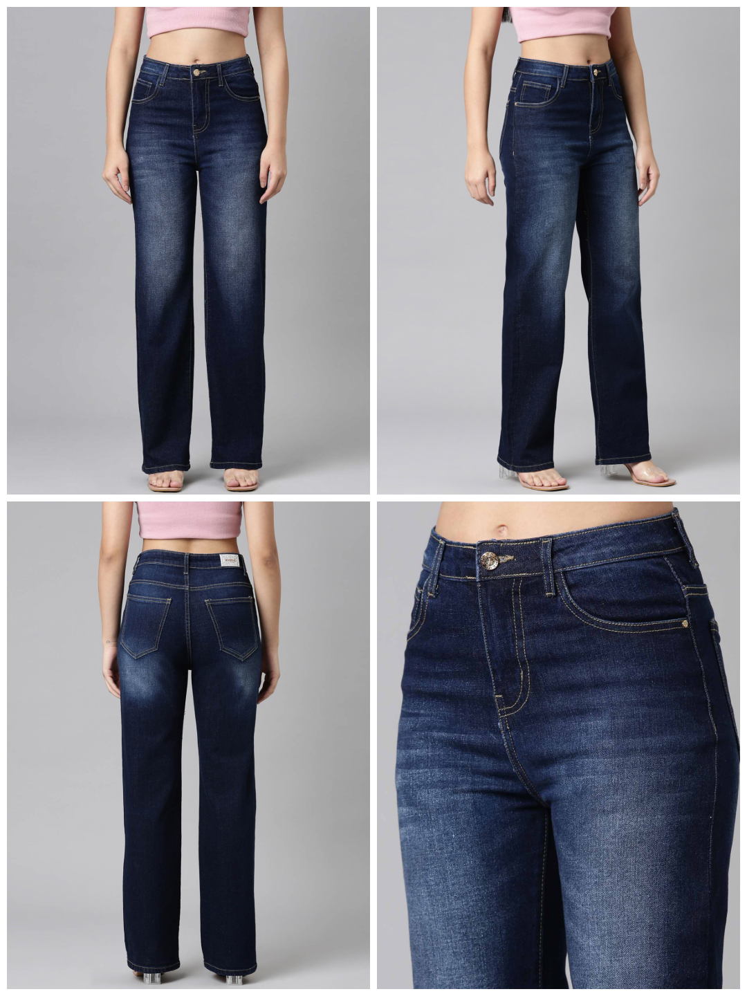 Ladies Washed Blue Jeans