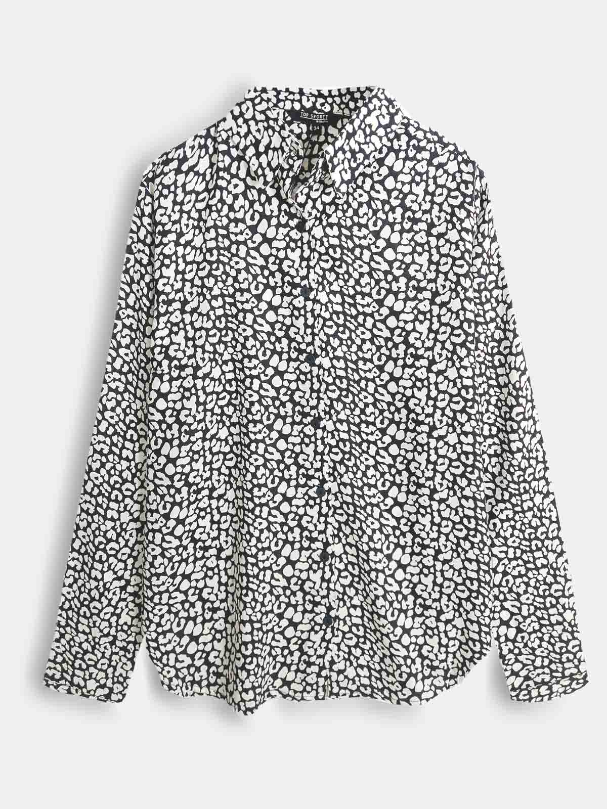 Ladies Black AOP Viscose Shirt