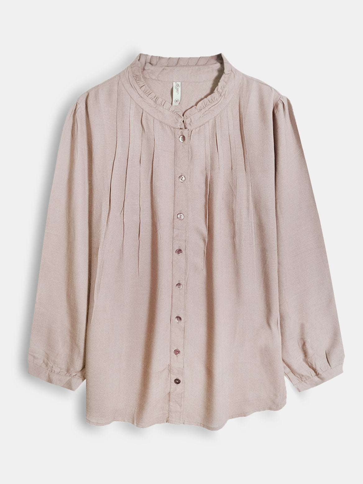 Ladies Beige Pleated Woven Top